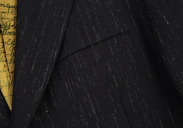 ジャンポールゴルチエ オムJean Paul GAULTIER HOMME 裏地ロゴグラフィックかすれストライプジャケット 黒52 K-89303_004