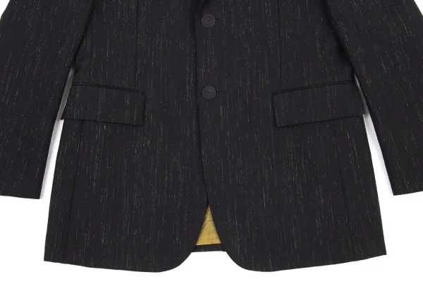 ジャンポールゴルチエ オムJean Paul GAULTIER HOMME 裏地ロゴグラフィックかすれストライプジャケット 黒52 K-89303_008