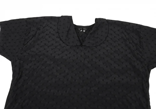 コムコム コムデギャルソンCOMME des GARCONS 製品染め小紋ジャガードエステルワンピース 黒S K-89308_003