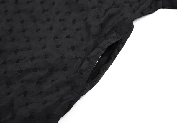 コムコム コムデギャルソンCOMME des GARCONS 製品染め小紋ジャガードエステルワンピース 黒S K-89308_010