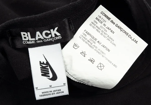 ブラックコムデギャルソン×ナイキBLACK COMME des GARCONS×NIKE スウッシュドットプリントTシャツ 黒M K-89325_013
