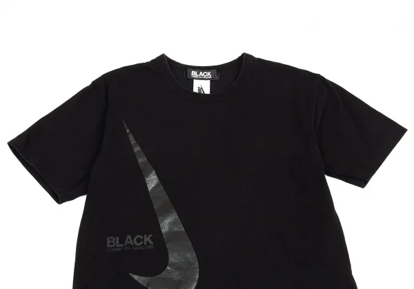 ブラックコムデギャルソン×ナイキBLACK COMME des GARCONS×NIKE スウッシュドットプリントTシャツ 黒M K-89325_002