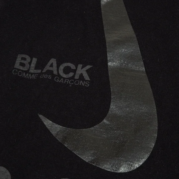 ブラックコムデギャルソン×ナイキBLACK COMME des GARCONS×NIKE スウッシュドットプリントTシャツ 黒M K-89325_006