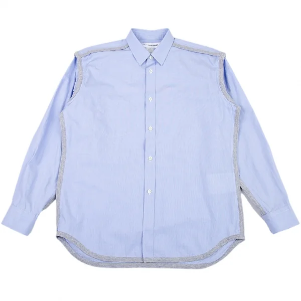 コムデギャルソン シャツCOMME des GARCONS SHIRT 天竺パイピングインサイドアウトシャツ 水色S K-89340_001