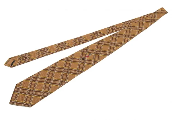 カールヘルムKarl Helmut バイアスタータンチェックネクタイ 茶 K-89402_002