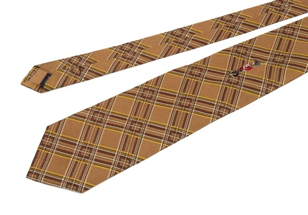 カールヘルムKarl Helmut バイアスタータンチェックネクタイ 茶 K-89402_004