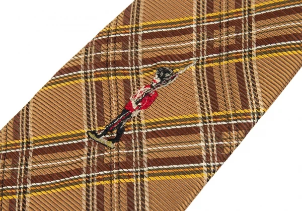 カールヘルムKarl Helmut バイアスタータンチェックネクタイ 茶 K-89402_005