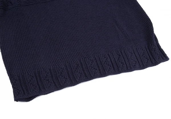 ポロラルフローレンPOLO RALPH LAUREN ハーフケーブル編みハイネックローゲージニット 紺XL K-89403_007