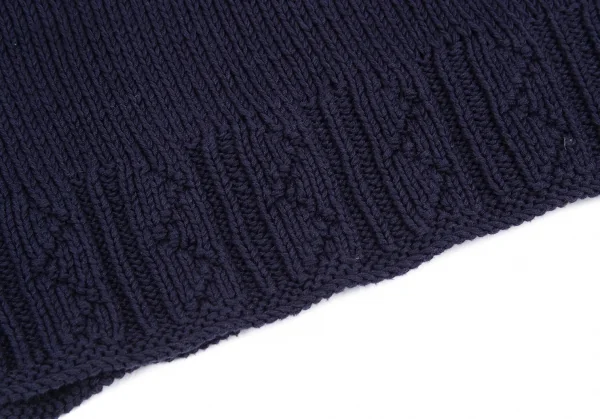 ポロラルフローレンPOLO RALPH LAUREN ハーフケーブル編みハイネックローゲージニット 紺XL K-89403_008