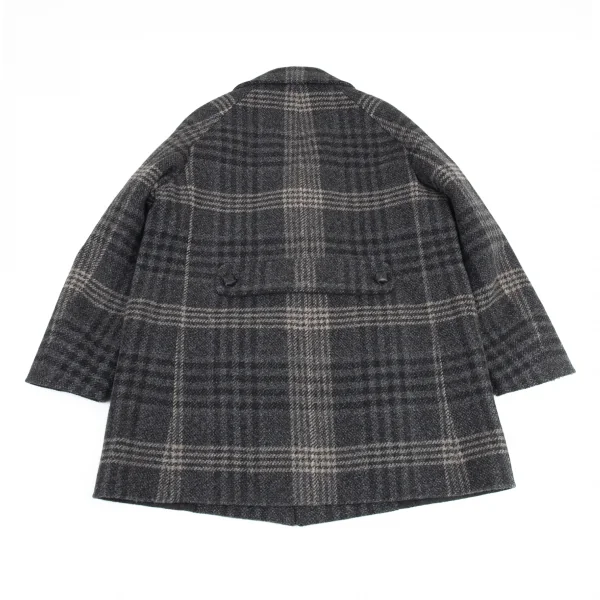 ボッテガヴェネタBOTTEGA VENETA イントレチャートボタンリバー仕立てチェックコート グレー54 K-89406_010