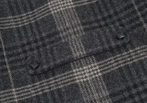 ボッテガヴェネタBOTTEGA VENETA イントレチャートボタンリバー仕立てチェックコート グレー54 K-89406_011