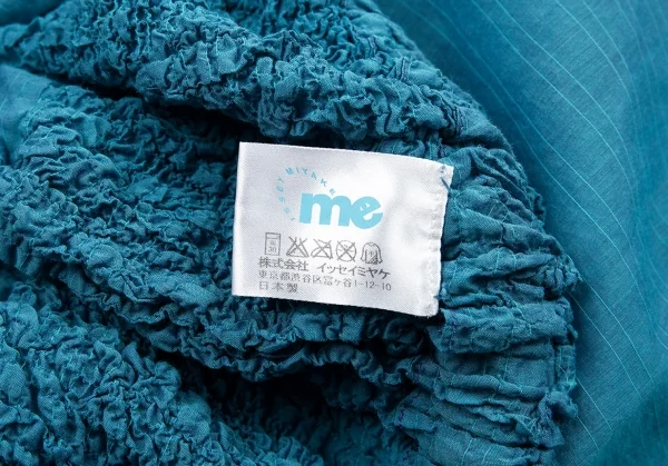イッセイミヤケ ミーISSEY MIYAKE me フラワー刺繍カリフラワー切替ペンギンサルエルパンツ ターコイズM位 K-89460_015