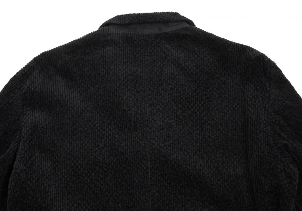 イッセイミヤケ メンISSEY MIYAKEMEN 製品染めコットンコーデュロイジャケット 黒M K-89482_012