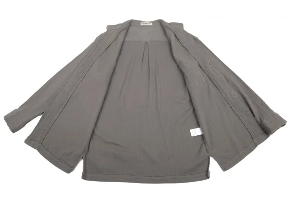 イッセイミヤケ メンISSEY MIYAKEMEN クレプリスタンドカラーシャツ グレーM K-89490_012