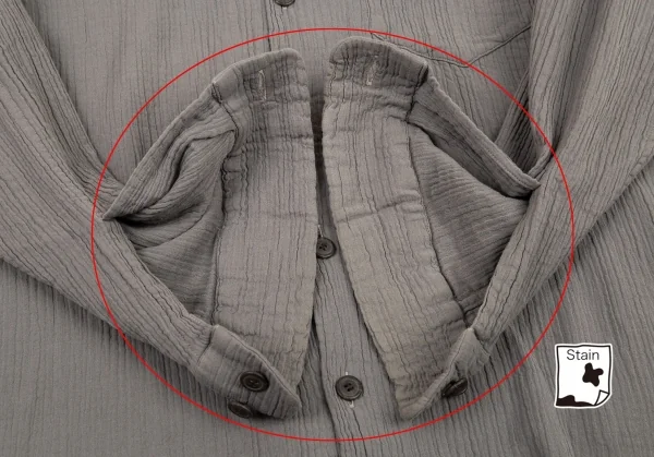 イッセイミヤケ メンISSEY MIYAKEMEN クレプリスタンドカラーシャツ グレーM K-89490_008