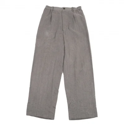 イッセイミヤケ ホワイトレーベルISSEY MIYAKE WHITE LABEL 顔料染めガーゼ地コットンパンツ グレー
