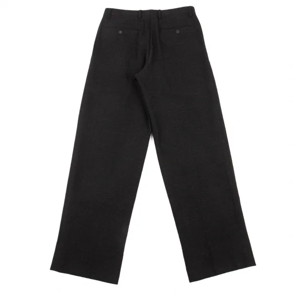 イッセイミヤケ メンISSEY MIYAKE MEN タックウールパンツ 黒2 (K-89538)