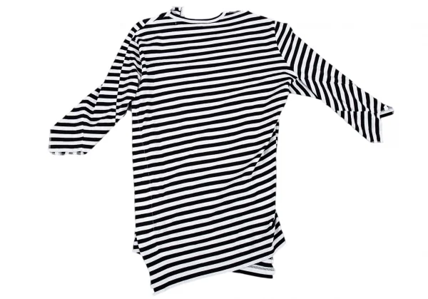 ジュンヤワタナベ コムデギャルソンJUNYA WATANABE COMME des GARCONSツイスト切替ボーダーカットソー 白黒M K-89574_011
