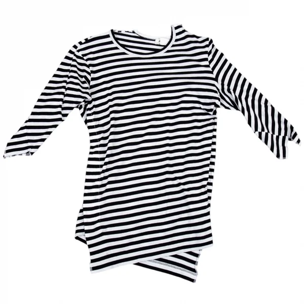 ジュンヤワタナベ コムデギャルソンJUNYA WATANABE COMME des GARCONSツイスト切替ボーダーカットソー 白黒M K-89574_002