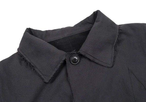 ヨウジヤマモト プールオムYohji Yamamoto POUR HOMME 異素材裁ち切りリバーシブルレイヤードジャケット グレー黒2 K-89596_003