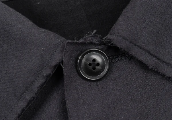 ヨウジヤマモト プールオムYohji Yamamoto POUR HOMME 異素材裁ち切りリバーシブルレイヤードジャケット グレー黒2 K-89596_004