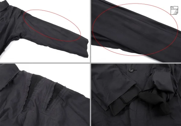 ヨウジヤマモト プールオムYohji Yamamoto POUR HOMME 異素材裁ち切りリバーシブルレイヤードジャケット グレー黒2 K-89596_005