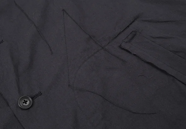 ヨウジヤマモト プールオムYohji Yamamoto POUR HOMME 異素材裁ち切りリバーシブルレイヤードジャケット グレー黒2 K-89596_008