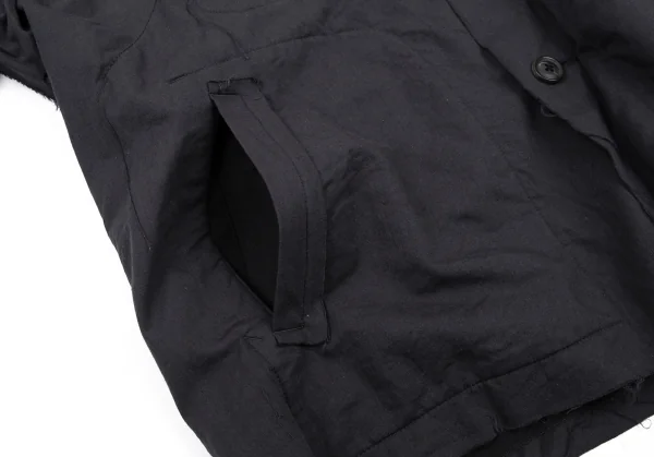 ヨウジヤマモト プールオムYohji Yamamoto POUR HOMME 異素材裁ち切りリバーシブルレイヤードジャケット グレー黒2 K-89596_009