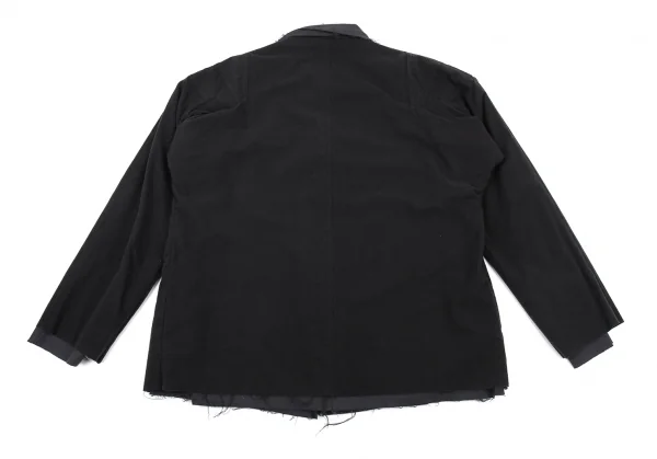ヨウジヤマモト プールオムYohji Yamamoto POUR HOMME 異素材裁ち切りリバーシブルレイヤードジャケット グレー黒2 K-89596_014