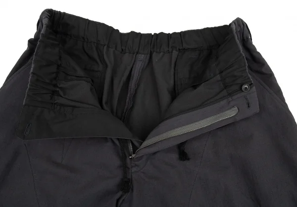 ヨウジヤマモト プールオムYohji Yamamoto POUR HOMME 異素材裁ち切りレイヤードワイドパンツ グレー黒5 K-89597_004