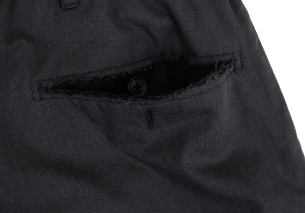 ヨウジヤマモト プールオムYohji Yamamoto POUR HOMME 異素材裁ち切りレイヤードワイドパンツ グレー黒5 K-89597_012