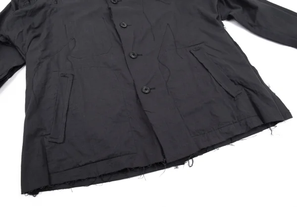 ヨウジヤマモト プールオムYohji Yamamoto POUR HOMME 異素材裁ち切りセットアップスーツ グレー黒2/5 K-89598_005