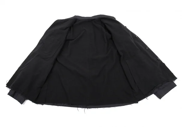 ヨウジヤマモト プールオムYohji Yamamoto POUR HOMME 異素材裁ち切りセットアップスーツ グレー黒2/5 K-89598_007