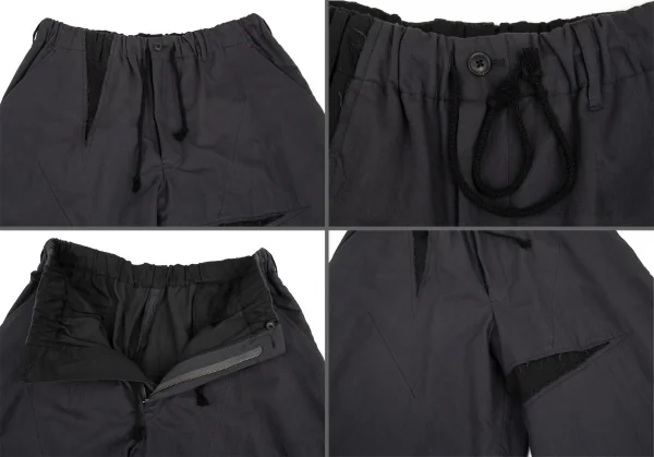 ヨウジヤマモト プールオムYohji Yamamoto POUR HOMME 異素材裁ち切りセットアップスーツ グレー黒2/5 K-89598_014