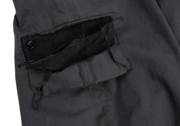 ヨウジヤマモト プールオムYohji Yamamoto POUR HOMME 異素材裁ち切りセットアップスーツ グレー黒2/5 K-89598_016