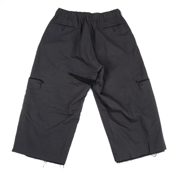 ヨウジヤマモト プールオムYohji Yamamoto POUR HOMME 異素材裁ち切りセットアップスーツ グレー黒2/5 K-89598_018