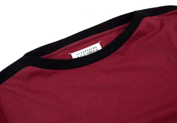 メゾンマルタンマルジェラMaison Martin Margiela 14 ボートネックボーダーカットソー 赤紺黒46 K-89613_005