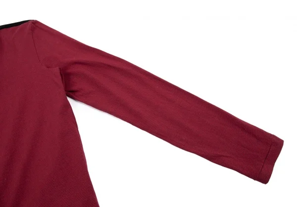 メゾンマルタンマルジェラMaison Martin Margiela 14 ボートネックボーダーカットソー 赤紺黒46 K-89613_006