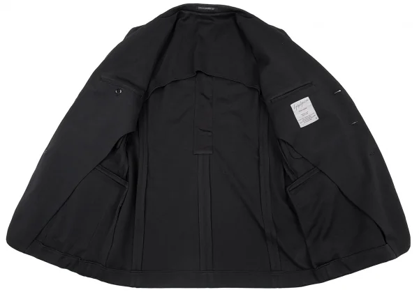 ヨウジヤマモト プールオムYohji Yamamoto POUR HOMME バックテープ切替メッシュ裏ストレッチジャケット 黒3 K-89629_011