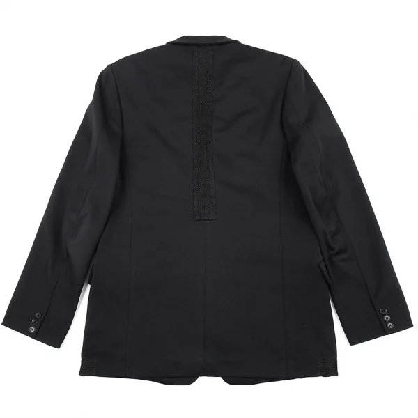 ヨウジヤマモト プールオムYohji Yamamoto POUR HOMME バックテープ切替メッシュ裏ストレッチジャケット 黒3 K-89629_013
