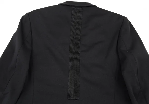 ヨウジヤマモト プールオムYohji Yamamoto POUR HOMME バックテープ切替メッシュ裏ストレッチジャケット 黒3 K-89629_014