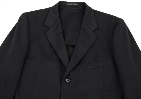 ヨウジヤマモト プールオムYohji Yamamoto POUR HOMME バックテープ切替メッシュ裏ストレッチジャケット 黒3 K-89629_002