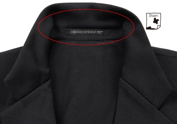 ヨウジヤマモト プールオムYohji Yamamoto POUR HOMME バックテープ切替メッシュ裏ストレッチジャケット 黒3 K-89629_003