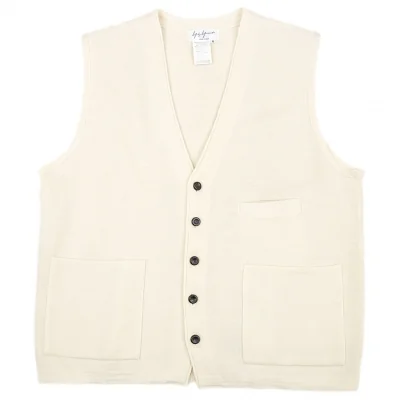 ヨウジヤマモト プールオムYohji Yamamoto POUR HOMMEくるみボタンウールニットベスト