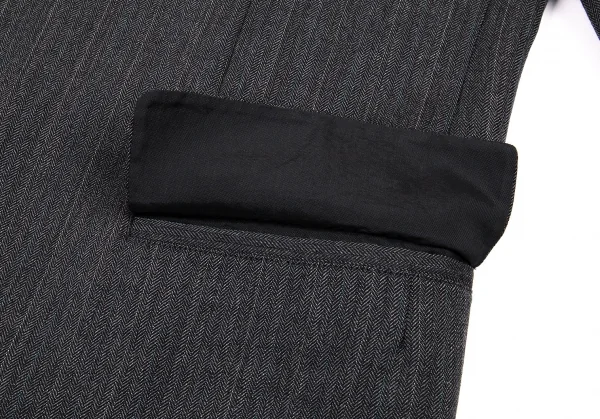 ヨウジヤマモトコスチュームドオム Yohji Yamamoto COSTUME D'HOMME ウールストライプBジャケット グレー3 K-89639_010