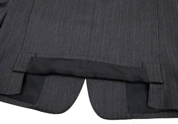 ヨウジヤマモトコスチュームドオム Yohji Yamamoto COSTUME D'HOMME ウールストライプBジャケット グレー3 K-89639_013