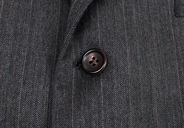 ヨウジヤマモトコスチュームドオム Yohji Yamamoto COSTUME D'HOMME ウールストライプBジャケット グレー3 K-89639_005