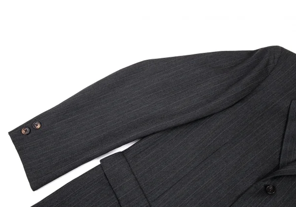 ヨウジヤマモトコスチュームドオム Yohji Yamamoto COSTUME D'HOMME ウールストライプBジャケット グレー3 K-89639_006