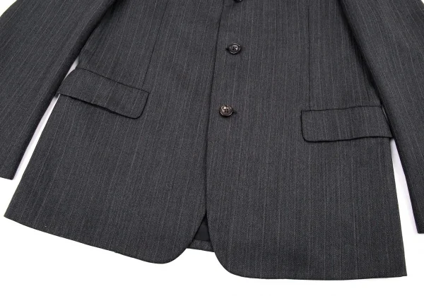 ヨウジヤマモトコスチュームドオム Yohji Yamamoto COSTUME D'HOMME ウールストライプBジャケット グレー3 K-89639_009