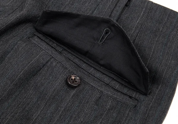 ヨウジヤマモトコスチュームドオム Yohji Yamamoto COSTUME D'HOMME ウールストライプパンツ グレー3 K-89640_012
